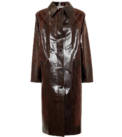 Shop Kassl Editions Skai Cotton-blend Coat In Brown