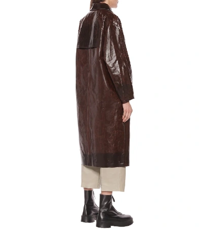 Shop Kassl Editions Skai Cotton-blend Coat In Brown