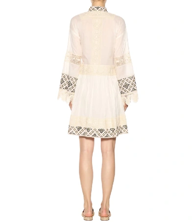 Shop Tory Burch Carlotta Lace-trimmed Cotton Dress In White