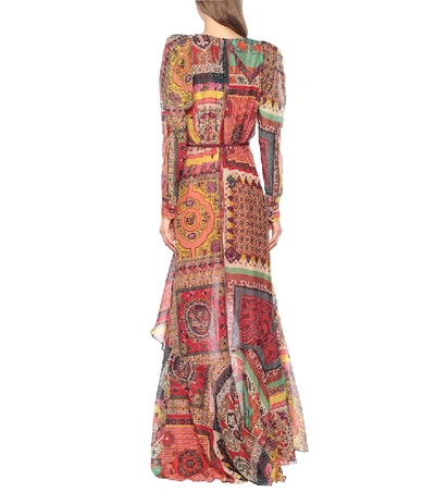 Shop Etro Printed Cotton-blend Dress In Red