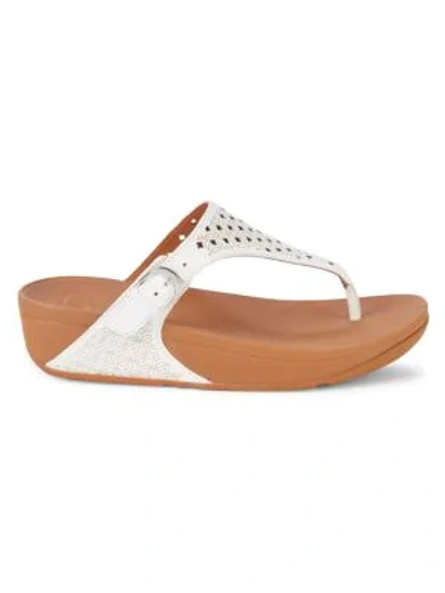 Shop Fitflop Lattice Toe Thongs In White