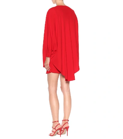 Shop Valentino Silk Crêpe Minidress In Red