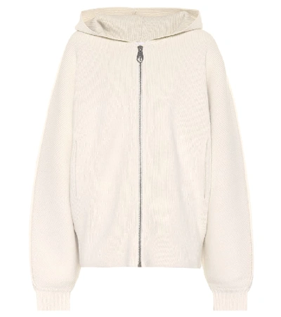 Shop Chloé Wool And Cashmere Hoodie In White