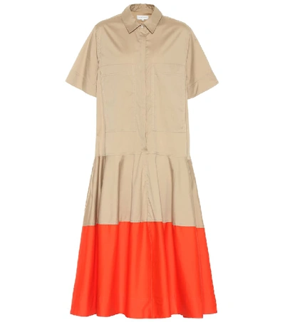 Shop Lee Mathews Elsie Cotton-blend Shirt Dress In Beige