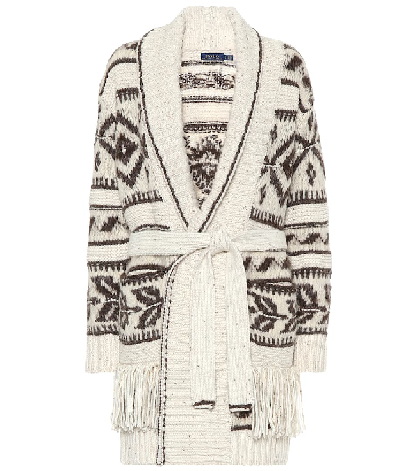 Polo Ralph Lauren Cardigan Mit Fransen In Brown Modesens