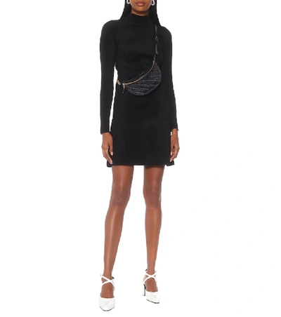 Shop Balenciaga Fleece Minidress In Black