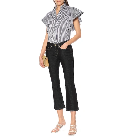 Shop Victoria Victoria Beckham Striped Cotton Blouse In Multicoloured