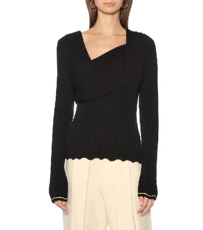 Shop Bottega Veneta Cotton-blend Bouclé Sweater In Black