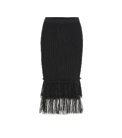 Shop Jonathan Simkhai Stretch-knit Midi Skirt In Black
