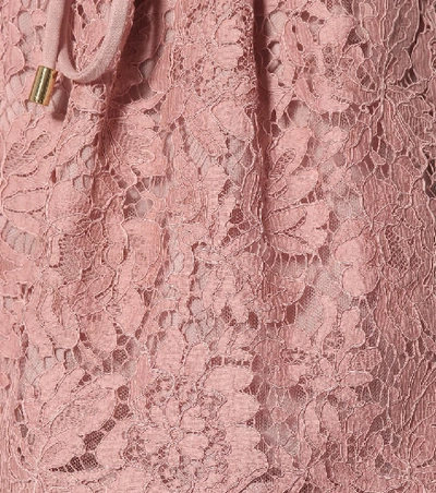 Shop Valentino Wool And Silk-blend Lace Shorts In Pink