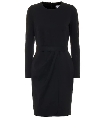 Shop Max Mara Olana Stretch Wool Dress In Black