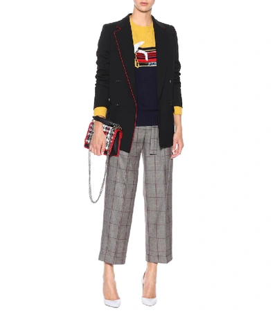 Shop Stella Mccartney Double-breasted Wool Blazer In Black