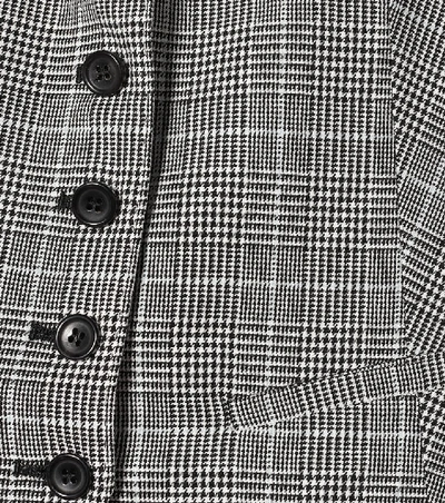 Shop Max Mara Muriel Houndstooth Cotton Vest In Grey