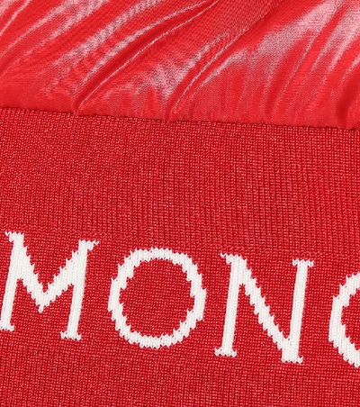 Shop Moncler Cotton-jersey Down Jacket In Red