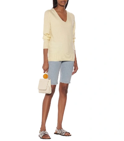 Shop Vince Wool And Cashmere Sweater In Yellow