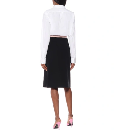 Shop Gucci Wool-blend Jersey Midi Skirt In Black
