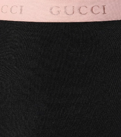 Shop Gucci Wool-blend Jersey Midi Skirt In Black