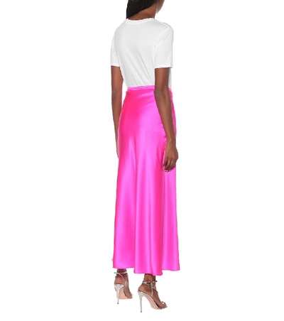 Shop Bernadette Florence Silk-blend Satin Skirt In Pink
