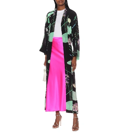 Shop Bernadette Florence Silk-blend Satin Skirt In Pink