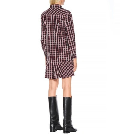 Shop Isabel Marant Étoile Ondria Plaid Cotton Shirt Dress In Multicoloured