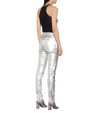 Shop Rick Owens Drkshdw High-rise Skinny Pants In Silver