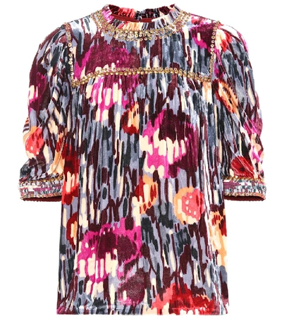 Shop Ulla Johnson Valerie Embellished Silk-blend Top In Multicoloured