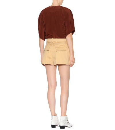 Shop Chloé Cotton Shorts In Beige