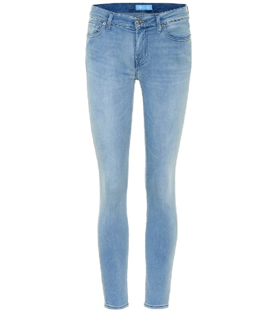 Shop 7 For All Mankind The Skinny B(air) Low-rise Jeans In Blue