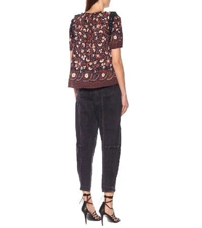 Shop Ulla Johnson Arbor Floral Cotton Top In Blue