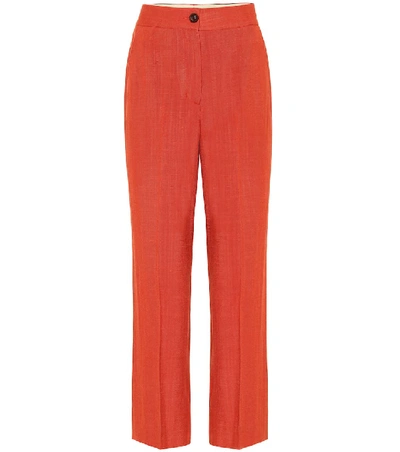 Shop Blazé Milano Brumby High-rise Straight Pants In Red