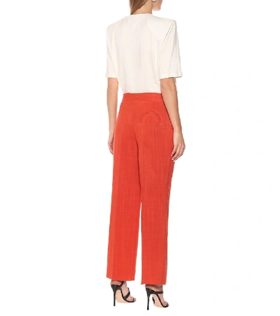 Shop Blazé Milano Brumby High-rise Straight Pants In Red