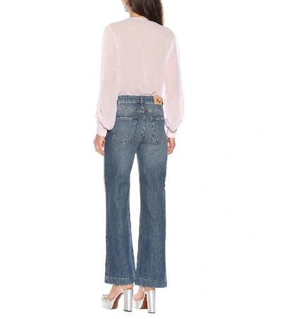 Shop Alexa Chung High-waisted Flared Jeans In Blue