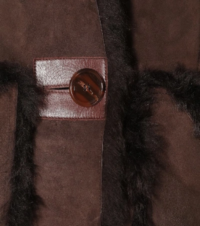 Shop Acne Studios Shearling Jacket In Brown