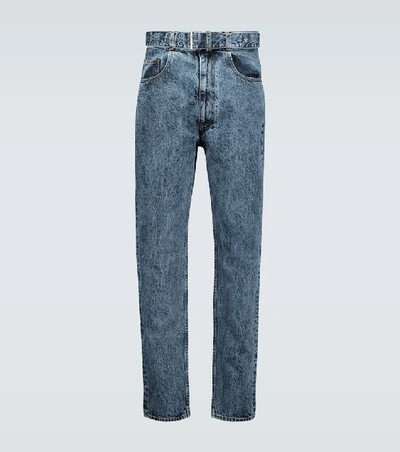 Shop Maison Margiela Belted Relaxed-fit Jeans In Blue