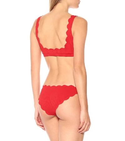 Shop Marysia Mini Palm Springs Bikini Top In Red