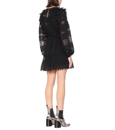 Shop Ulla Johnson Jolie Cotton-blend Minidress In Black