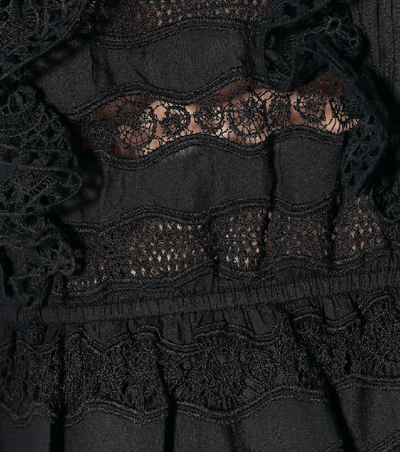 Shop Ulla Johnson Jolie Cotton-blend Minidress In Black
