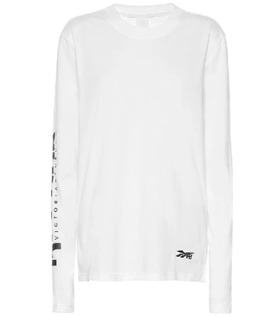 Shop Victoria Beckham Logo Cotton-jersey T-shirt In White
