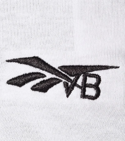 Shop Victoria Beckham Logo Cotton-jersey T-shirt In White