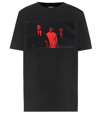 Shop Raf Simons Graphic Cotton T-shirt In Black