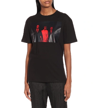 Shop Raf Simons Graphic Cotton T-shirt In Black