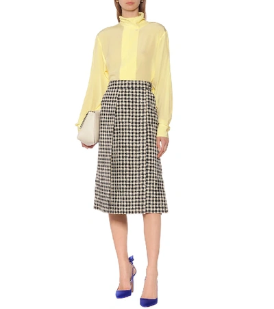 Shop Victoria Beckham Houndstooth Wrap Skirt In Black