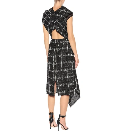 Shop Roland Mouret Plaid Cotton-blend Skirt In Black