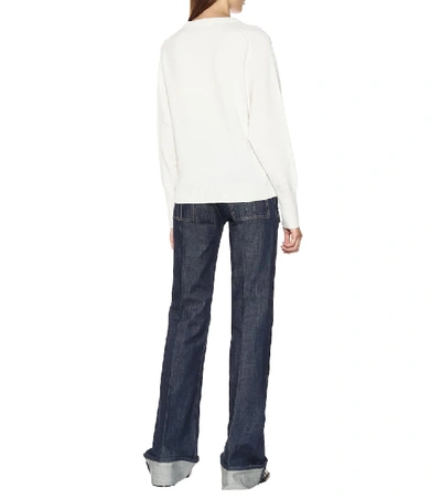 Shop Chloé Embellished Cashmere Sweater In White