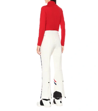 Shop Moncler Striped Ski Pants In White