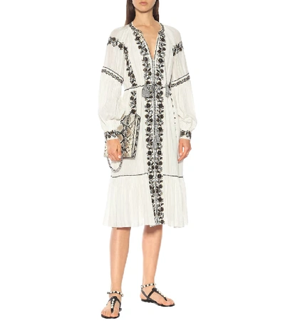 Shop Ulla Johnson Vanita Embroidered Cotton Dress In White