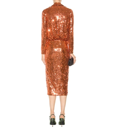 Shop Tom Ford Sequin-embellished Dress In Orange