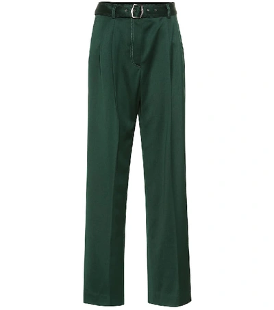 Shop Sies Marjan Blanche Wool-twill Wide-leg Pants In Green
