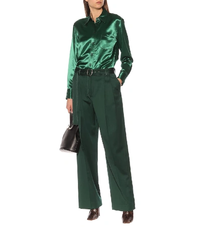 Shop Sies Marjan Blanche Wool-twill Wide-leg Pants In Green