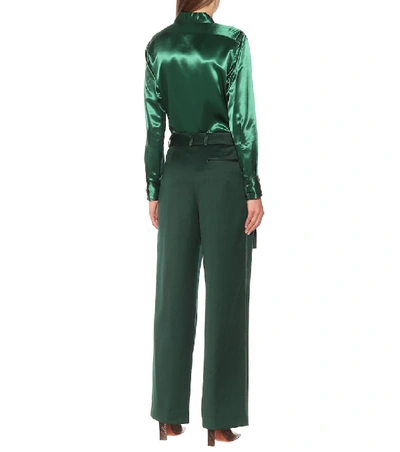 Shop Sies Marjan Blanche Wool-twill Wide-leg Pants In Green